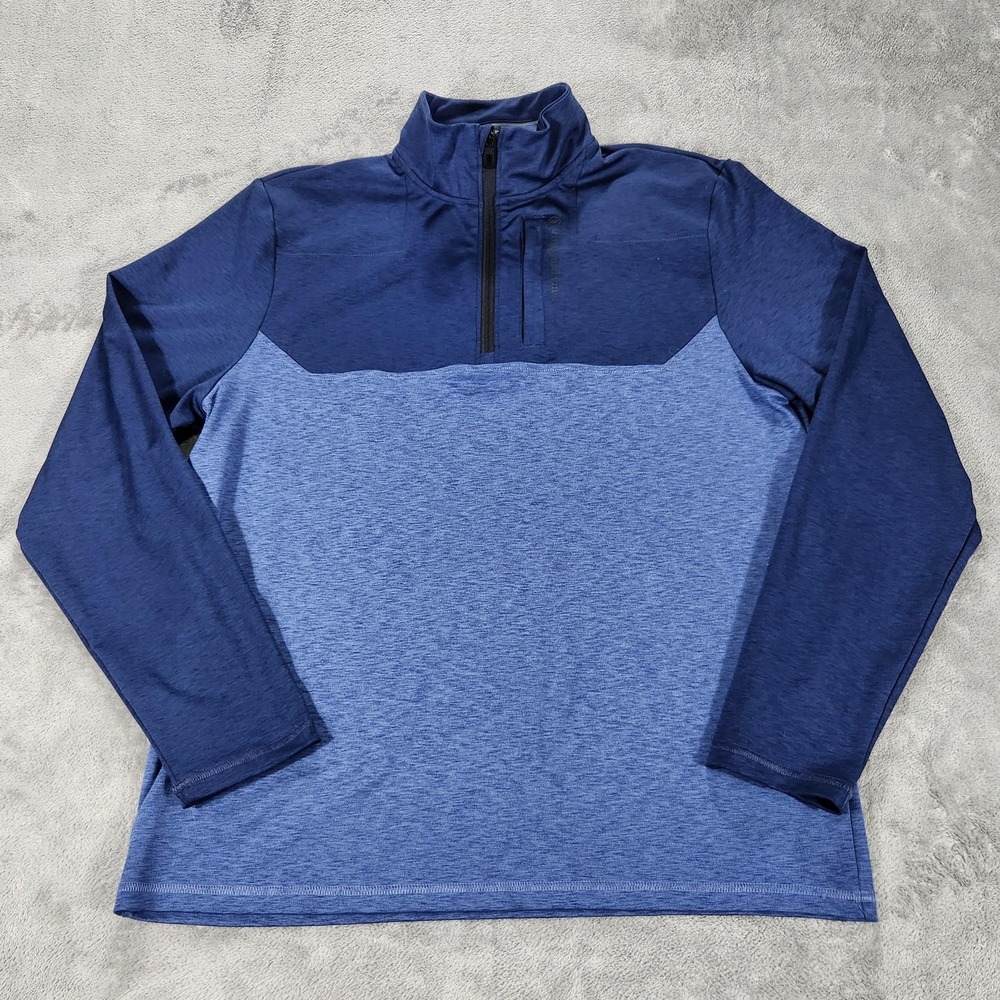 Vineyard Vines Pullover Mens Medium‎ Blue On-The-Go Shep Shirt 1/4 Zip Stretch